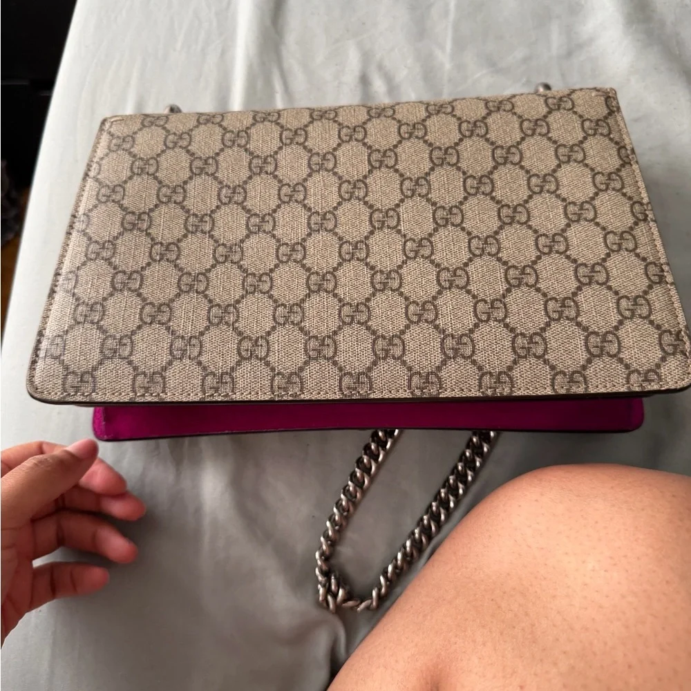 Gucci Magenta Dionysus with crystals GG Shoulder Bag - Picture 13 of 16